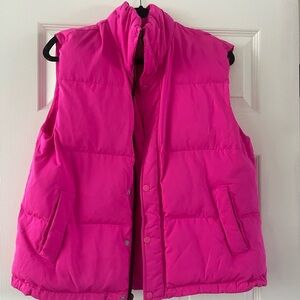 Pink puffer vest
